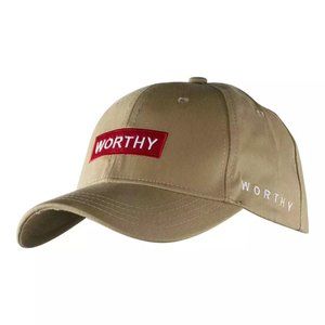 WORTHY BOX DAD HAT - TAN/RED